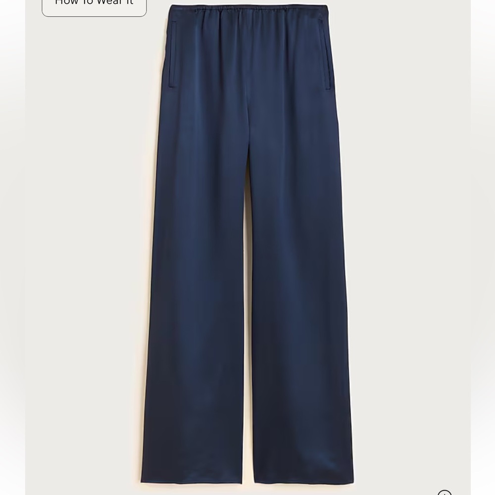 J. Crew Cosmo Pant in Luster Charmeuse in Navy Size Small